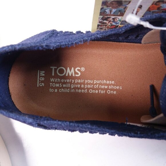 Toms Men's Del Rey Shoe 10011020 Navy Woven Suede - Picture 6 of 11